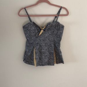 Anthropologie Odille removable strap blouse navy